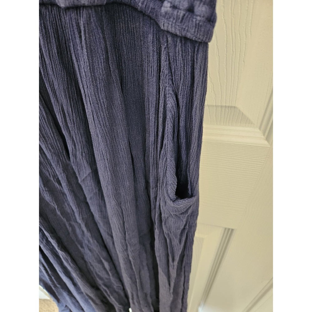 Torrid Blue Smocked Top Short Sleeve Side Pockets Gauze Midi Dress, Plus Sz. 4X - Picture 7 of 12
